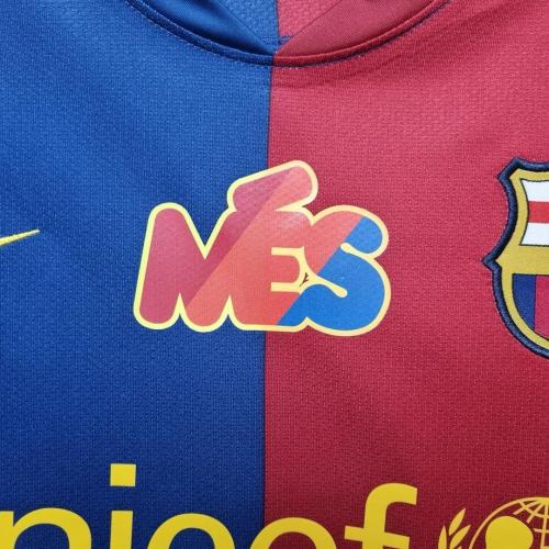 with Mes+La Marato TV3 Patch Retro Jersey Long Sleeve 2008-2009 Barcelona Home Soccer Jersey
