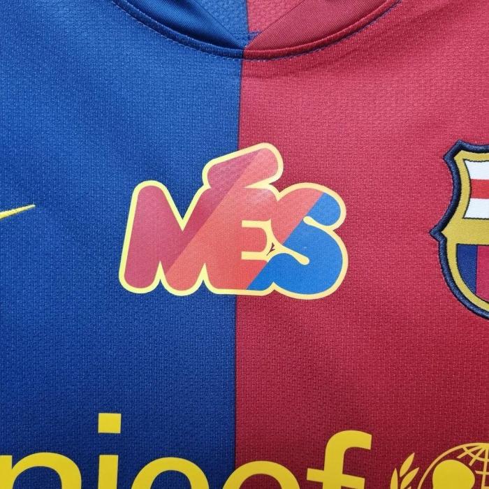 with Mes+La Marato TV3 Patch Retro Jersey Long Sleeve 2008-2009 Barcelona Home Soccer Jersey