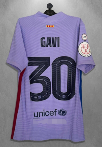 with Campeon 2021+Supercopa Patch 31 Sticker Retro Jersey 2021-2022 Barcelona GAVI 30 Away Soccer Jersey Vintage Football Shirt