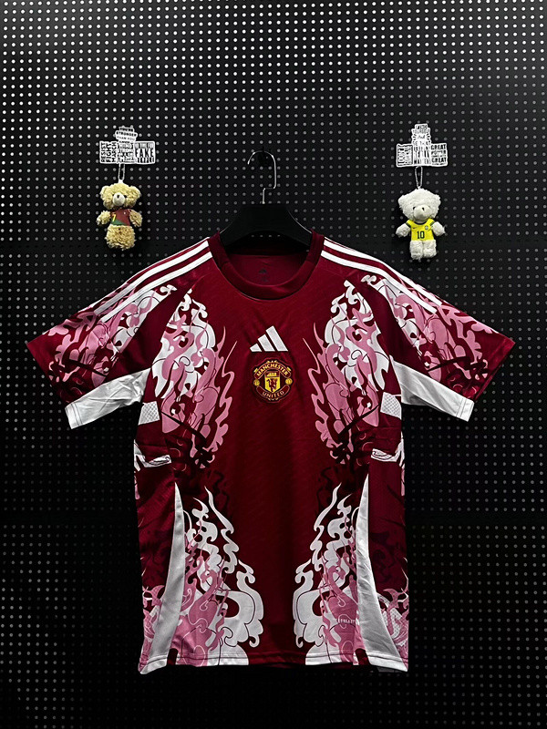 Fan Version 2025-2026 Manchester United Red/White/Pink Special Edition Soccer Jersey Football Top