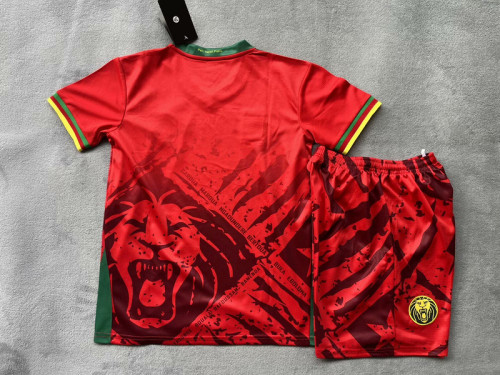 Youth Uniform Kids Kit 2025 Cameroon Third Away Red Soccer Jersey Shorts Cameroun Child Football Set