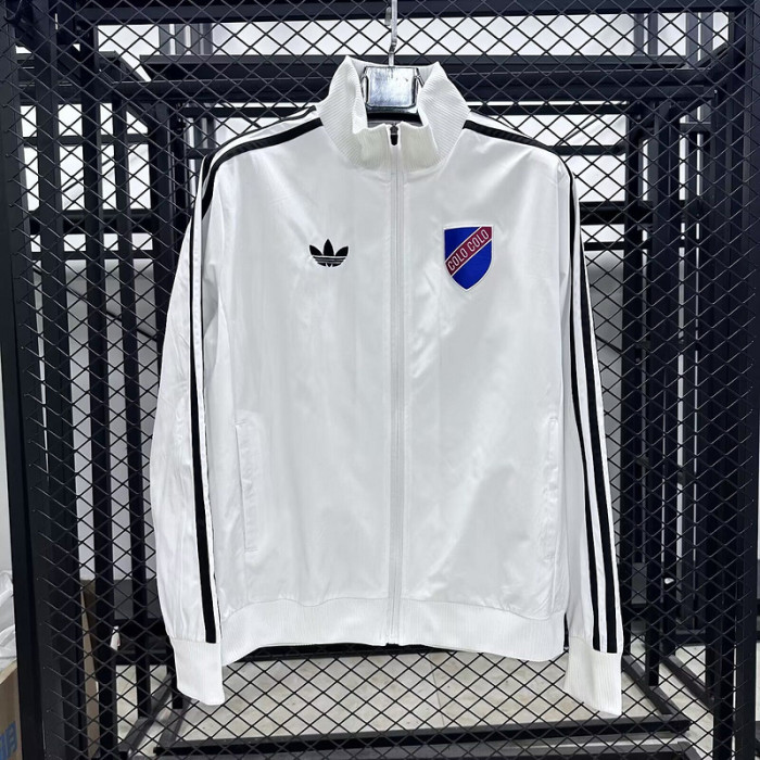 2025-2026 Colo Colo 100th Anniversary White Soccer Windbreaker Jacket Football Jacket