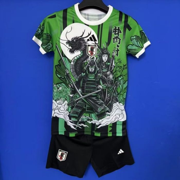Youth Uniform Kids Kit 2025 Japan Green COMIC Soccer Jersey Shorts Child Football Set