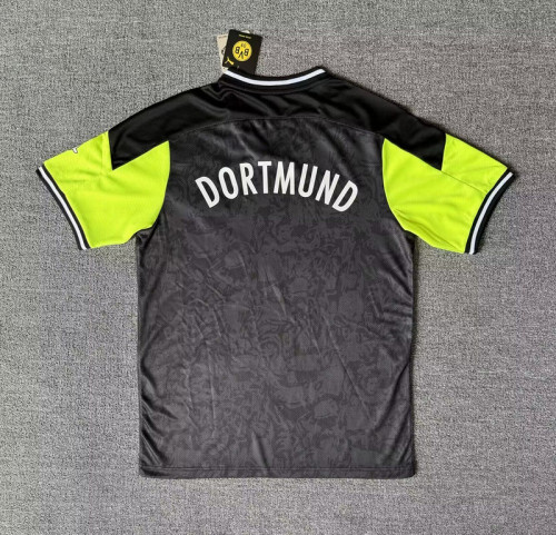 with Bundesliga Patch Retro Jersey 2020-2021 Borussia Dortmund Black Special Edition Soccer Jersey Vintage BVB Football Shirt