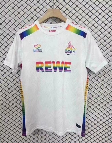 Fans Version 2025-2026 1. FC Köln White Rainbow Edition Soccer Jersey Koln Fooball Shirt