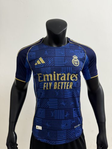 Player Version 2025-2026 Real Madrid Blue Special Edition Soccer Jersey Real Football Shirt