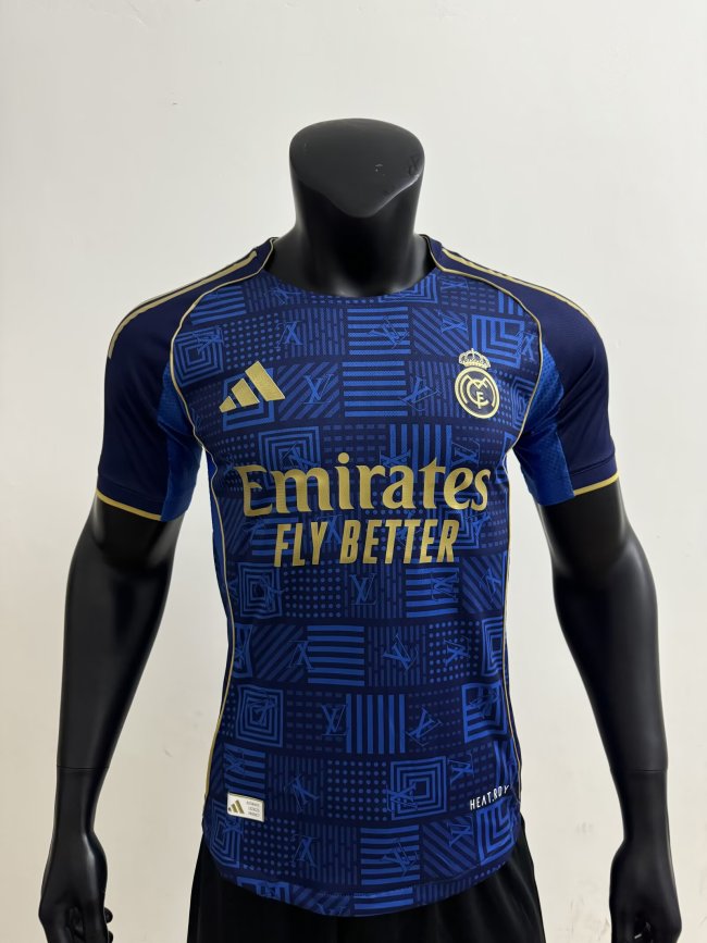 Player Version 2025-2026 Real Madrid Blue Special Edition Soccer Jersey Real Football Shirt