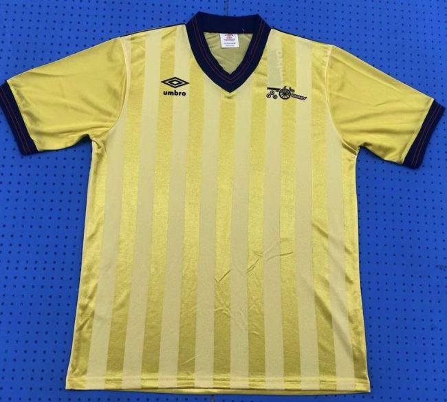 Retro Jersey 1983-1986 Arsenal Away Yellow Soccer Jersey Vintage Football Shirt