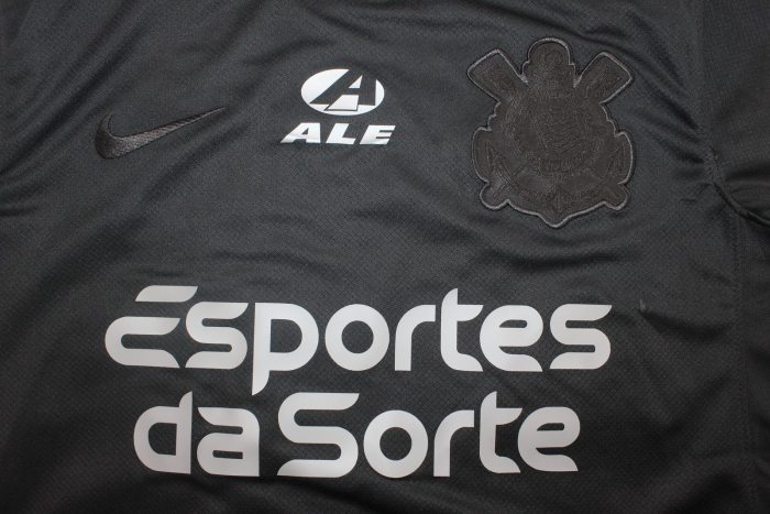 with Sponor Logo Fan Version 2024-2025 Corinthians MEMPHIS 94 Away Black Soccer Jersey Football Shirt