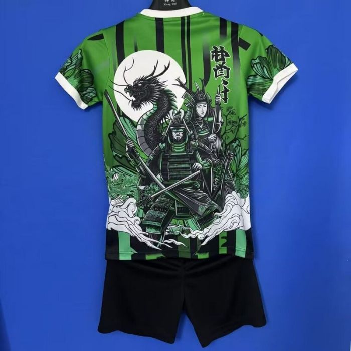 Youth Uniform Kids Kit 2025 Japan Green COMIC Soccer Jersey Shorts Child Football Set