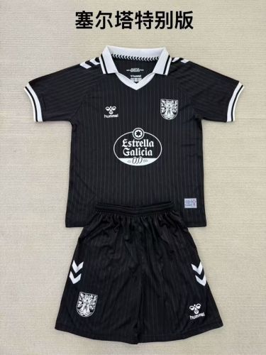 Adult Uniform 2025-2026 Celta 100th Anniversary Edition Black Soccer Jersey Shorts Football Kit