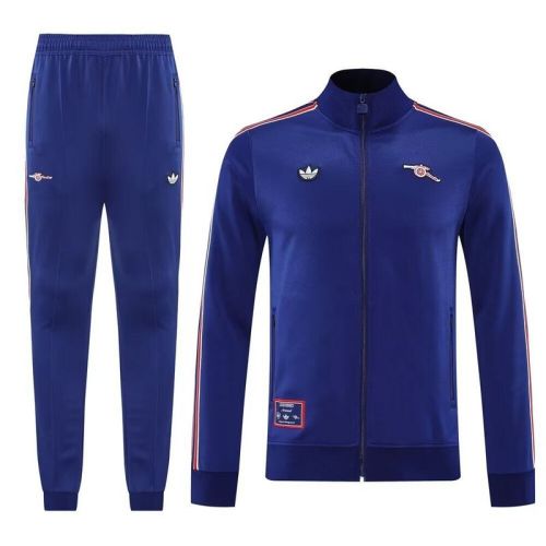 Retro Model 2025-2026 Arsenal Dark Blue Soccer Training Jacket and Pants Football Tracksuit
