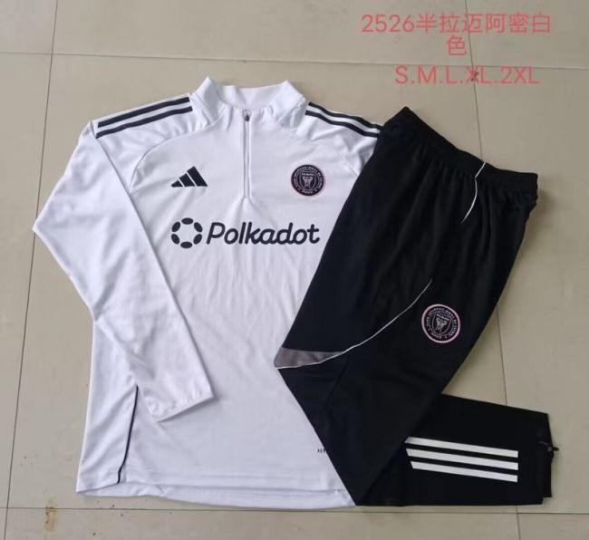 2025-2026 Inter Miami White Soccer Training Sweater and Pants Football Kit
