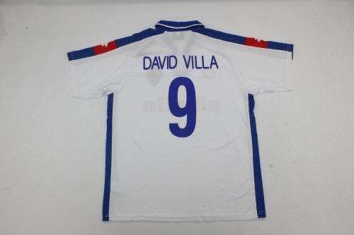 Retro Jersey 2004 Real Zaragoza DAVID VILLA 9 Home Soccer Jersey Vintage Camisetas de Futbol