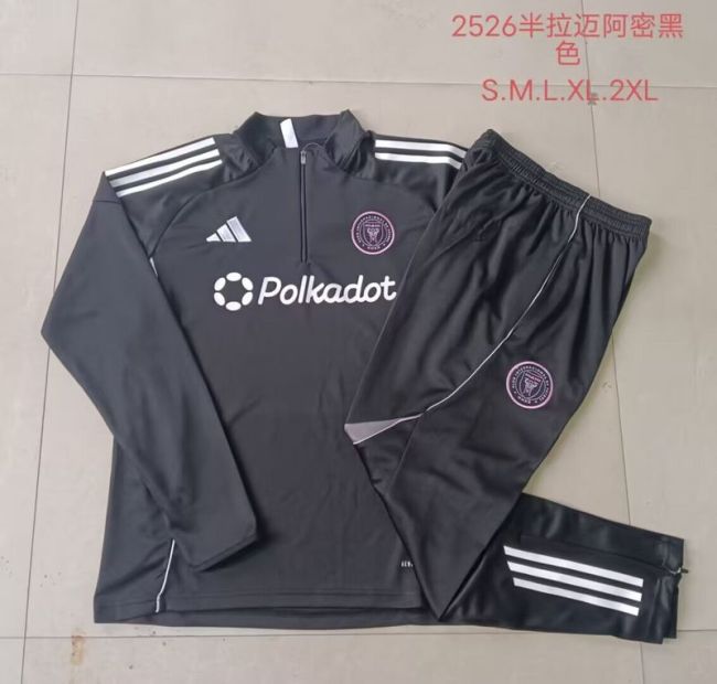 2025-2026 Inter Miami Black Soccer Training Sweater and Pants Football Kit