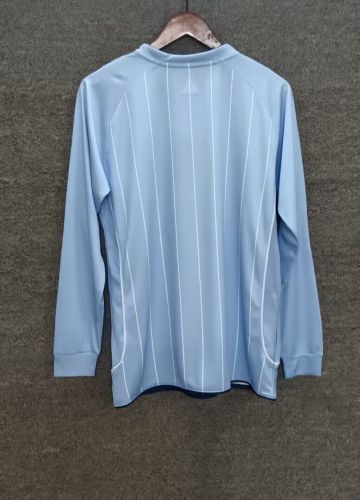 Long Sleeve Retro Jersey 2007-2008 Manchester City Home Soccer Jersey Vintage Man City Football Shirt