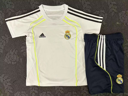 Youth Uniform Kids Kit 2025-2026 Real Madrid White Soccer Training Jersey Shorts Child Football Set
