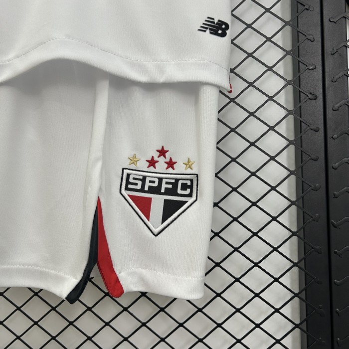 Youth Uniform Kids Kit Sao Paulo 2025-2026 Home Soccer Jersey Shorts Child Football Set
