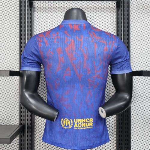 Barca Camisetas de Futbol Player Version 2025-2026 Barcelona Blue/Red Special Version Soccer Jersey
