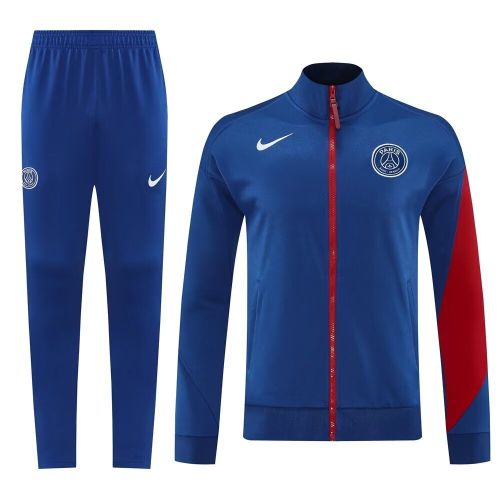 2025-2026 PSG Blue/Red Soccer Training Jacket and Pants Football Tracksuit