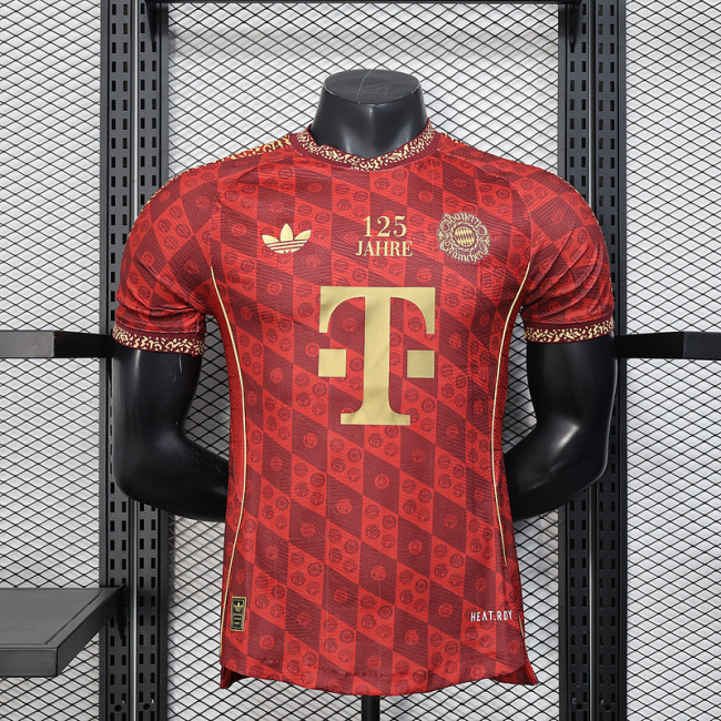 Player Version 2024-2025 Bayern Munich 125th Anniversary Soccer Jersey Bayern Munchen Red/Gold Football Shirt