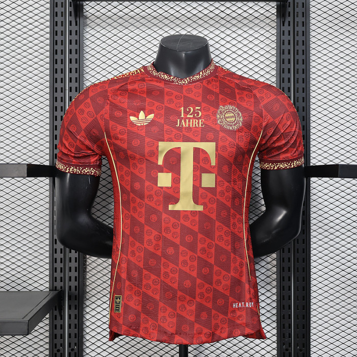 Player Version 2024-2025 Bayern Munich 125th Anniversary Soccer Jersey Bayern Munchen Red/Gold Football Shirt