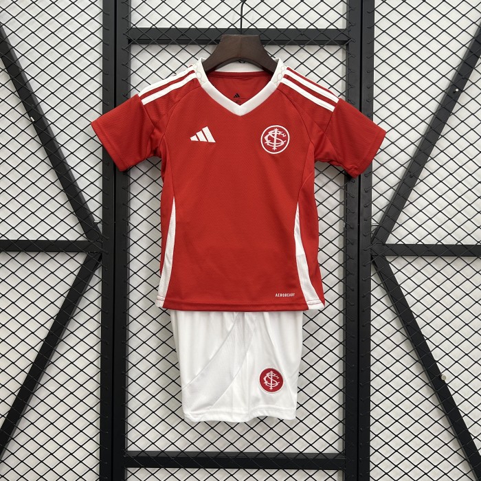 Youth Uniform Kids Kit 2025-2026 Brasil Internacional Home Soccer Jersey Shorts Child Football Set