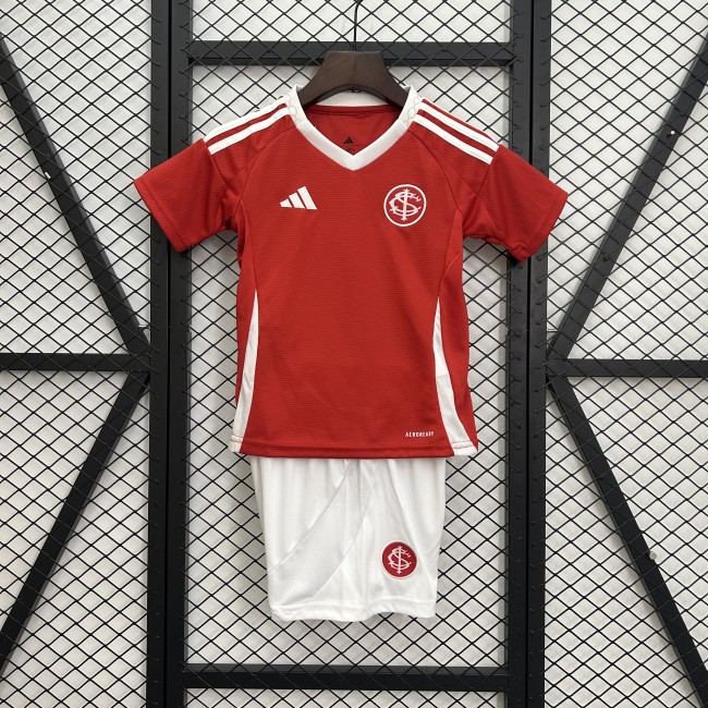 Youth Uniform Kids Kit 2025-2026 Brasil Internacional Home Soccer Jersey Shorts Child Football Set