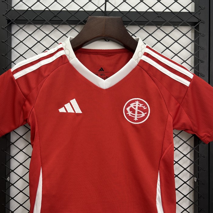 Youth Uniform Kids Kit 2025-2026 Brasil Internacional Home Soccer Jersey Shorts Child Football Set