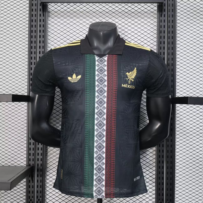Player Version 2025 Mexico Black Special Version Soccer Jersey Adulto Camiseta de Futbol