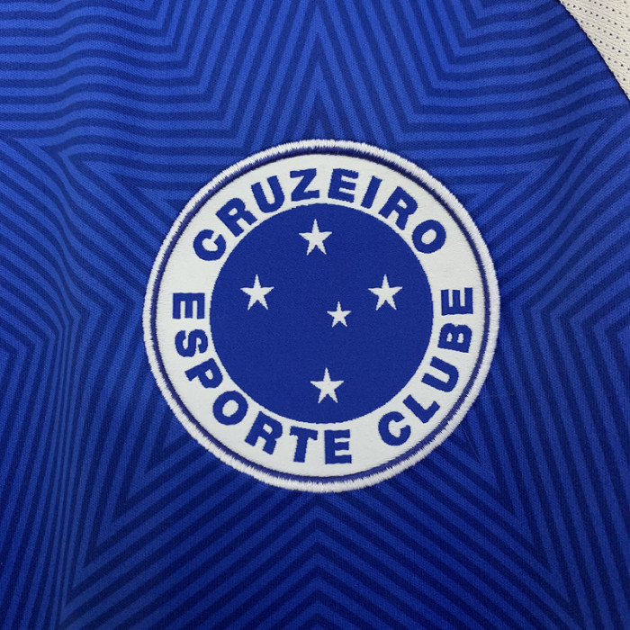 with All Sponor Logos Fan Version 2025-2026 Cruzeiro Home Football Shirt Soccer Jersey