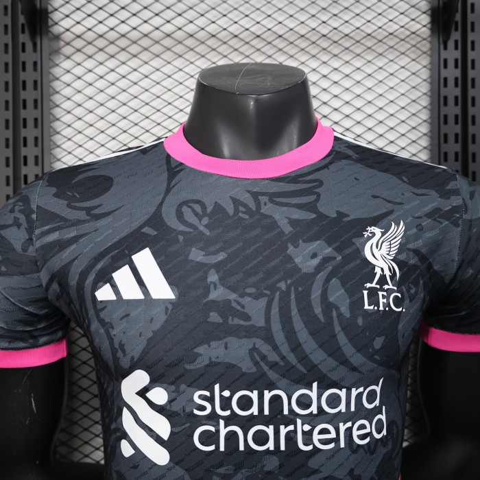 Player Version 2025-2026 Liverpool Black/Pink Special Edition Soccer Jersey Football Shirt