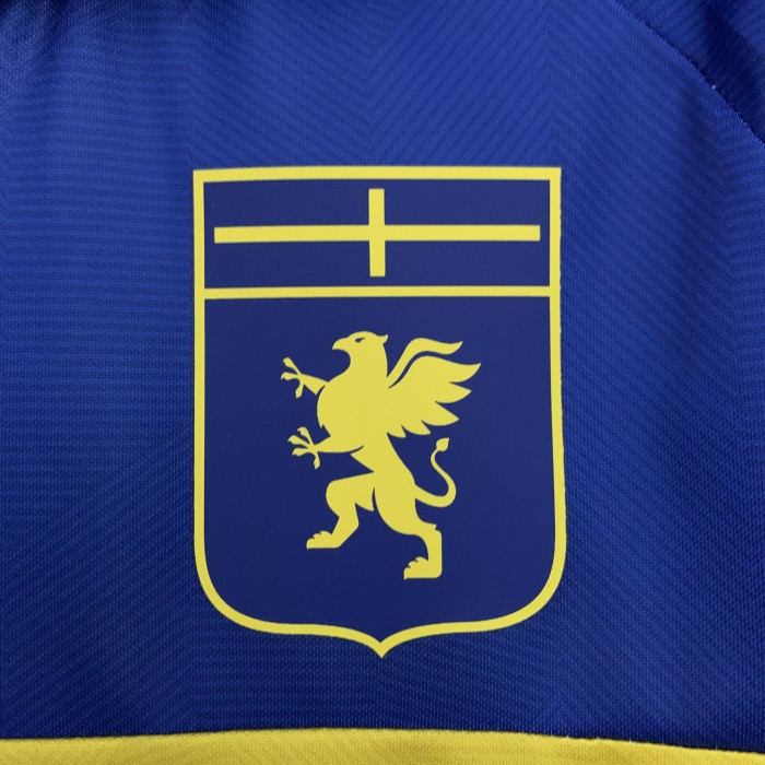 without Sponor Logo Fan Version 2025-2026 Genoa 120th Anniversary Soccer Jersey Blue Maillot de Foot