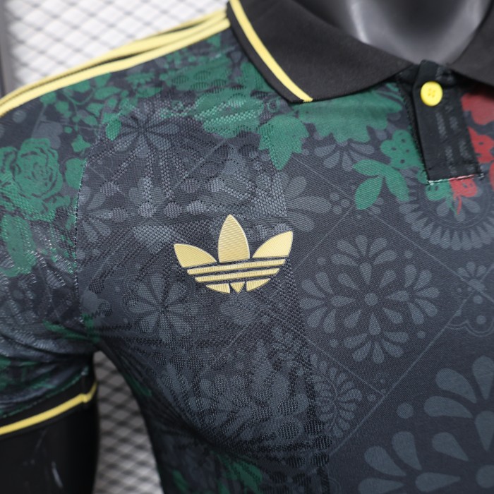 Player Version 2025 Mexico Black/Green/Red Special Version Soccer Jersey Adulto Camiseta de Futbol