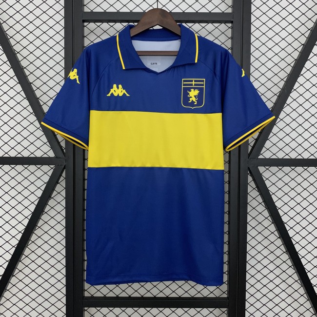 without Sponor Logo Fan Version 2025-2026 Genoa 120th Anniversary Soccer Jersey Blue Maillot de Foot