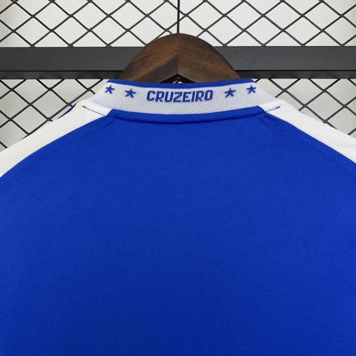 with All Sponor Logos Fan Version 2025-2026 Cruzeiro Home Football Shirt Soccer Jersey