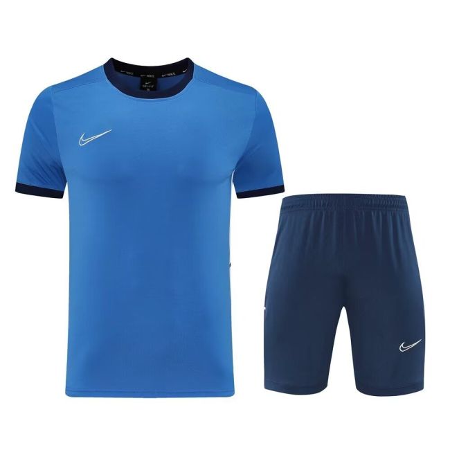 NK NB08 Blue Blank DIY Soccer Training Uniforms Men's Custom Jersey and Shorts