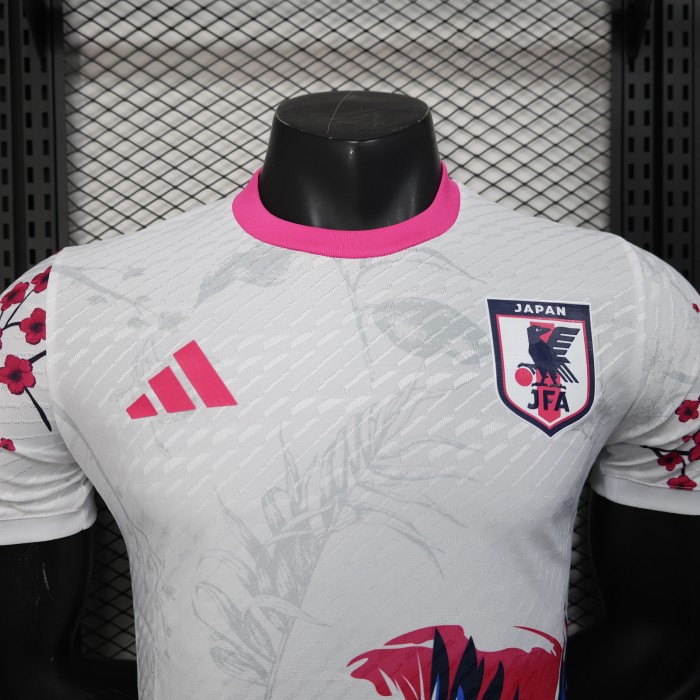 Player Version 2025 Japan White/Pink Special Edition Soccer Jersey Football Shirt