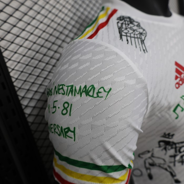 Player Version 2025-2026 Ajax White BOB Marley Soccer Jersey Football Shirt