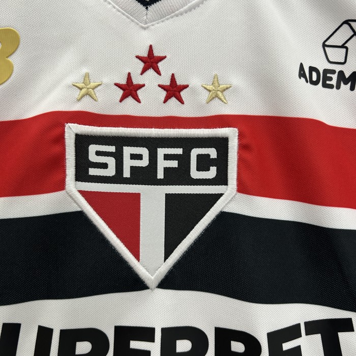 Youth Uniform Kids Kit Sao Paulo 2025-2026 Home Soccer Jersey Shorts Child Football Set