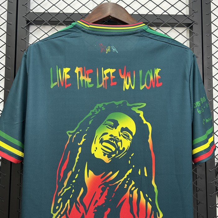 Fans Version 2025-2026 Ajax Dark Green Bob Marley Soccer Jersey Vintage Football Shirt
