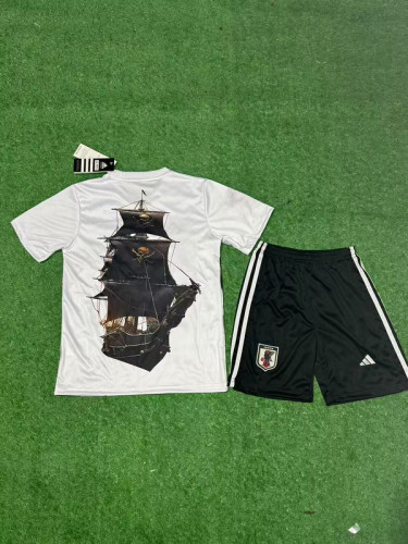 Youth Uniform Kids Kit 2025 Japan White COMIC Soccer Jersey Shorts Child Football Set