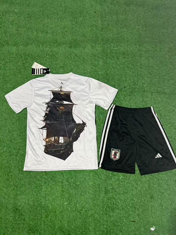 Youth Uniform Kids Kit 2025 Japan White COMIC Soccer Jersey Shorts Child Football Set