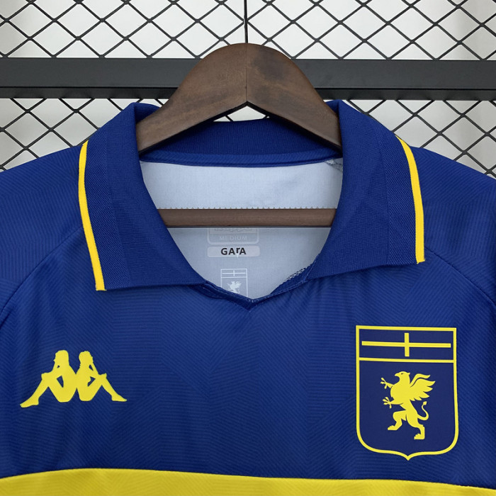 without Sponor Logo Fan Version 2025-2026 Genoa 120th Anniversary Soccer Jersey Blue Maillot de Foot