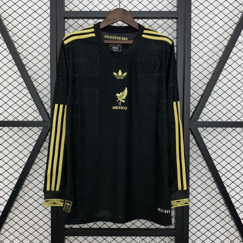Long Sleeve Fan Version 2025 Mexico Black Special Edition Soccer Jersey Adulto Camiseta de Futbol