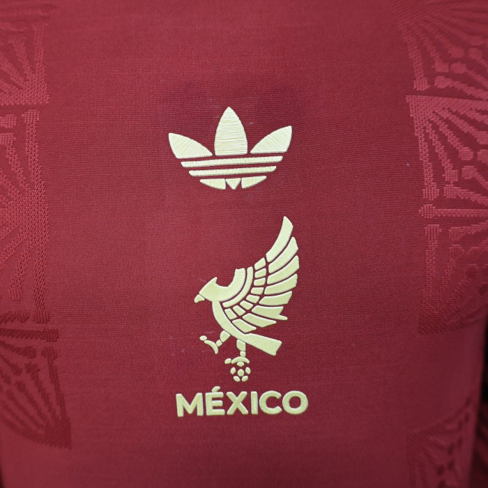 Player Version Long Sleeve 2025 Mexico Red Special Edition Soccer Jersey Adulto Camiseta de Futbol