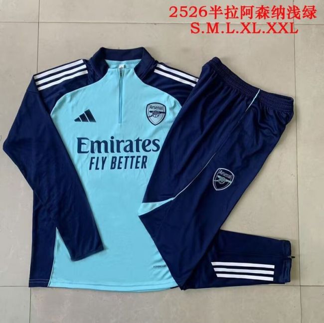 2025-2026 Arsenal Light Green Soccer Training Sweater and Pants Football Kit