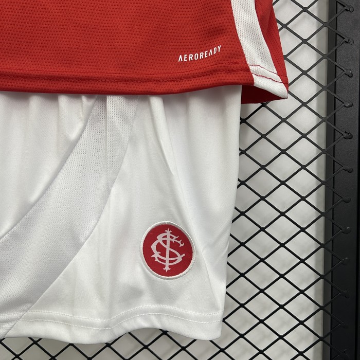 Youth Uniform Kids Kit 2025-2026 Brasil Internacional Home Soccer Jersey Shorts Child Football Set