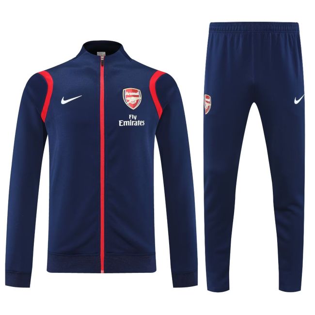 2025-2026 Arsenal Dark Blue/Red Soccer Training Jacket and Pants Football Tracksuit