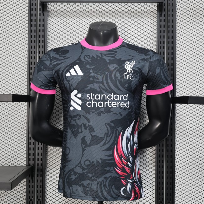 Player Version 2025-2026 Liverpool Black/Pink Special Edition Soccer Jersey Football Shirt
